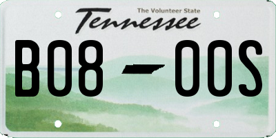 TN license plate B0800S