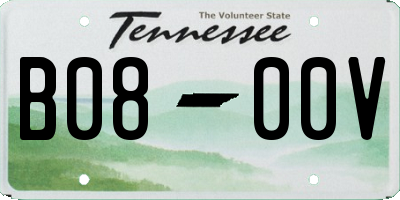 TN license plate B0800V