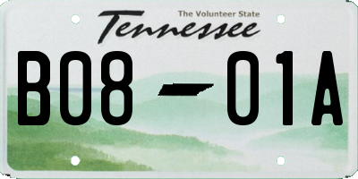 TN license plate B0801A
