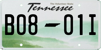 TN license plate B0801I