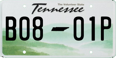 TN license plate B0801P