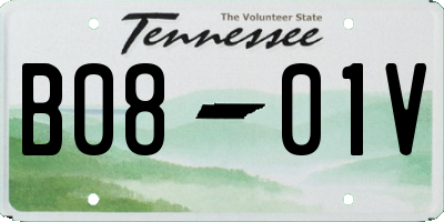 TN license plate B0801V