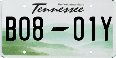 TN license plate B0801Y
