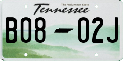 TN license plate B0802J