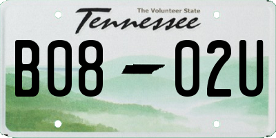 TN license plate B0802U