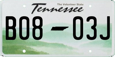 TN license plate B0803J