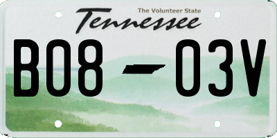 TN license plate B0803V