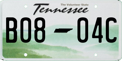 TN license plate B0804C