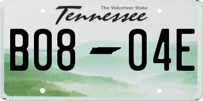 TN license plate B0804E