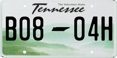 TN license plate B0804H