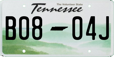 TN license plate B0804J