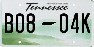 TN license plate B0804K