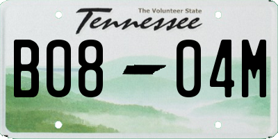 TN license plate B0804M