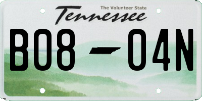 TN license plate B0804N