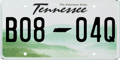 TN license plate B0804Q