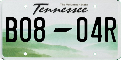 TN license plate B0804R