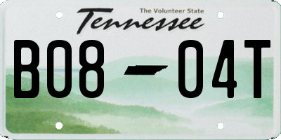 TN license plate B0804T