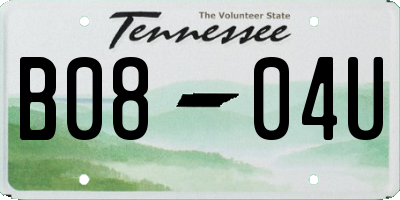 TN license plate B0804U