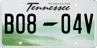 TN license plate B0804V
