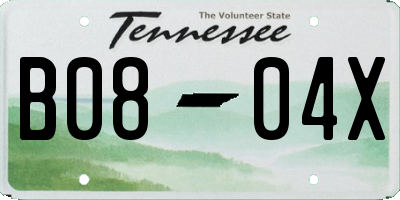 TN license plate B0804X
