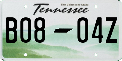 TN license plate B0804Z