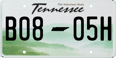 TN license plate B0805H