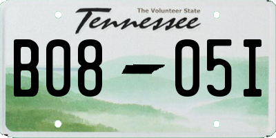 TN license plate B0805I