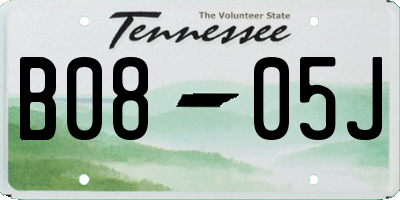 TN license plate B0805J
