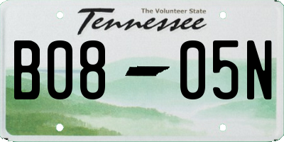 TN license plate B0805N