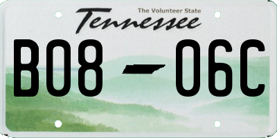 TN license plate B0806C