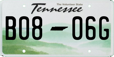 TN license plate B0806G