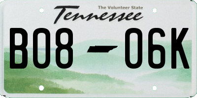 TN license plate B0806K