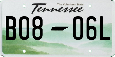 TN license plate B0806L