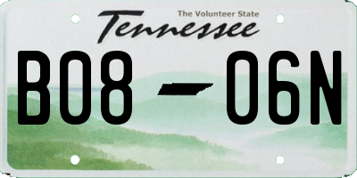 TN license plate B0806N