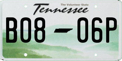 TN license plate B0806P