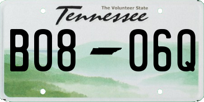 TN license plate B0806Q