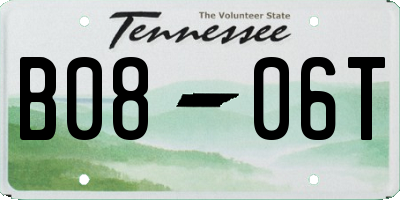 TN license plate B0806T