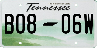 TN license plate B0806W