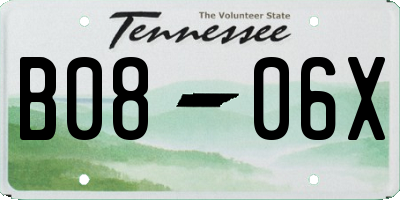 TN license plate B0806X
