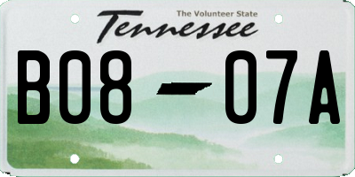 TN license plate B0807A