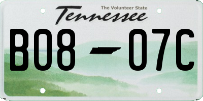 TN license plate B0807C