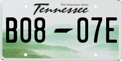 TN license plate B0807E