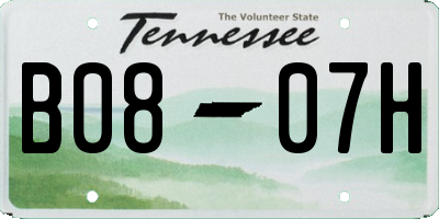 TN license plate B0807H