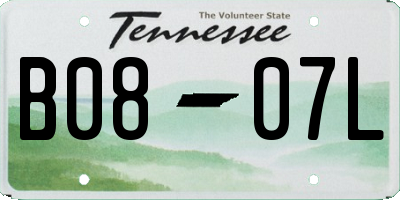 TN license plate B0807L