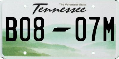 TN license plate B0807M