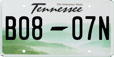 TN license plate B0807N