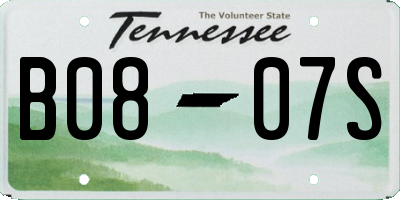 TN license plate B0807S