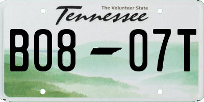 TN license plate B0807T