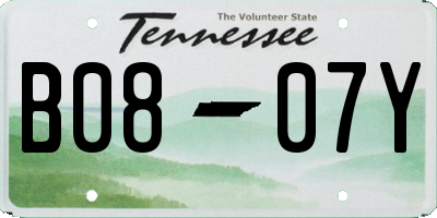 TN license plate B0807Y