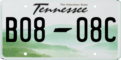TN license plate B0808C